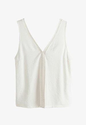 Next, TEXTURED V-NECK CAMI TOP - Blúzka - cream