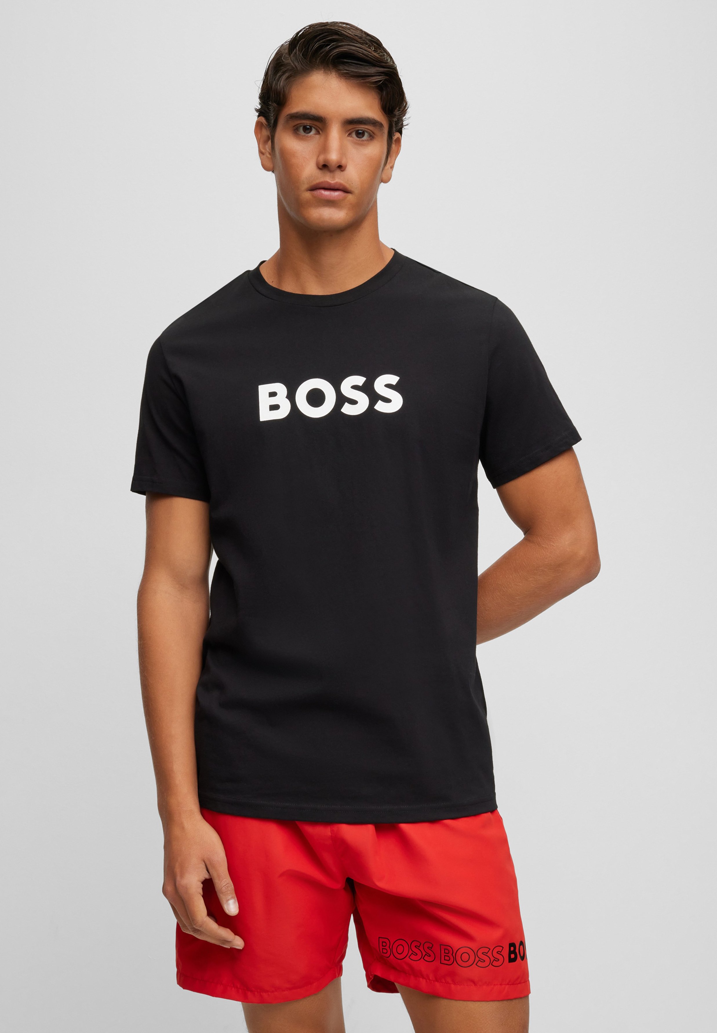 Noir HOMME T-Shirt Oversize Col Rond Imprimé Manches Courtes Nba