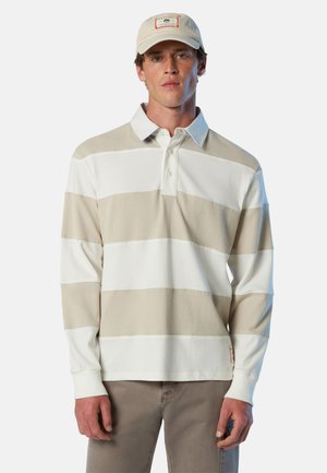 STRIPED LONG-SLEEVED - Polo - beige