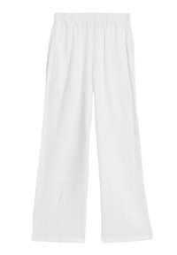 Marks & Spencer PURE COTTON ELASTICATED WAIST RELAXED TROUSERS - Strandaccessoire - soft white