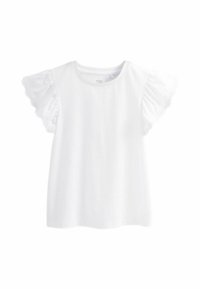 Next BRODERIE FRILL SLEEVE - REGULAR FIT - Triko s potiskem - white