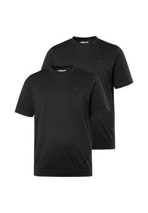 Men Plus, MEN+ T-SHIRTS, 2ER-PACK, BAUCHFIT, BASIC, HALBARM, BIS 8 XL - T-shirt basic - black