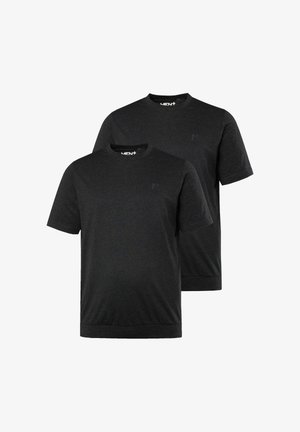 Men Plus, MEN+ T-SHIRTS, 2ER-PACK, BAUCHFIT, BASIC, HALBARM, BIS 8 XL - T-Shirt basic - black