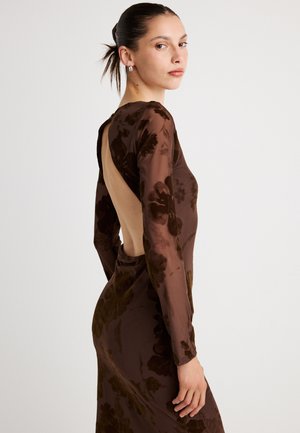OPEN BACK DRESS - Vestito elegante - dark brown