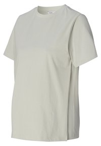 Lys grå t-shirt lavet af blød bomuld. Korte ærmer, rund halsudskæring og en afslappet pasform med sideslids for lettere bevægelse.