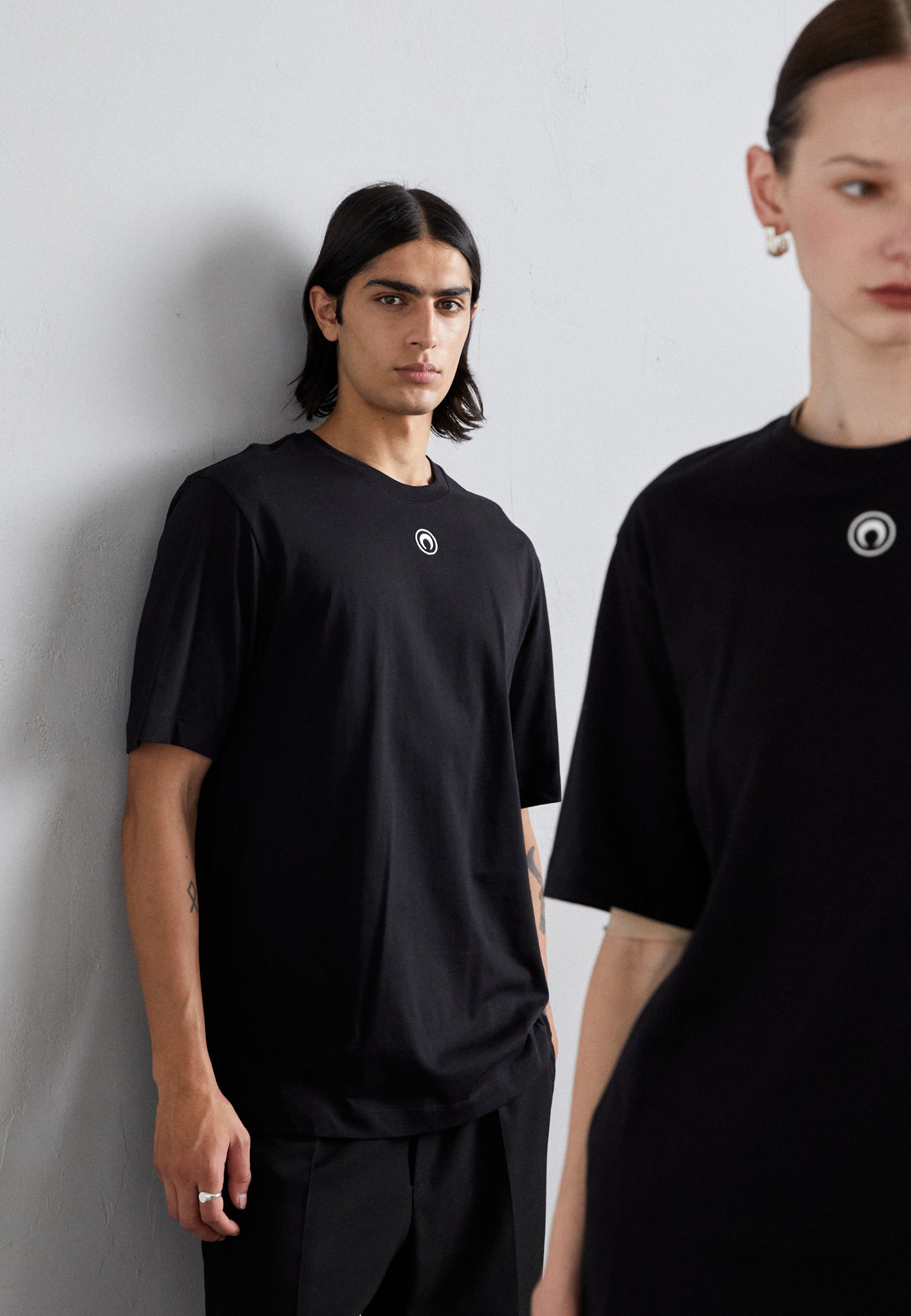 MARINE SERRE MOON LOGO LOOSE FIT UNISEX - Basic T-shirt - black