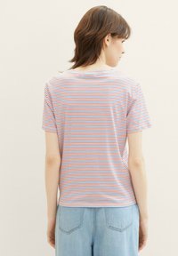 TOM TAILOR DENIM Marškinėliai su spaudiniu - blue red white stripe