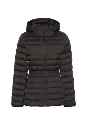 Calvin Klein, BELTED PUFFER - Zimná bunda - black