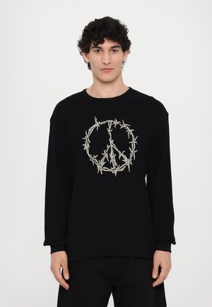 PEACE PRESS GOTHIC WAFFLE TEE - Langarmshirt - black