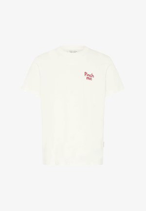 Casual Friday, CFOKSVOLL BACKPRINT - T-Shirt print - snow white with/jester red