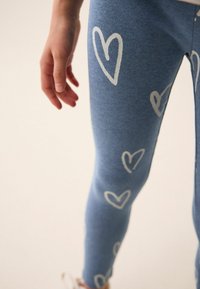 Next CROPPED STANDARD - Leggings - Byxor - blue marl heart print
