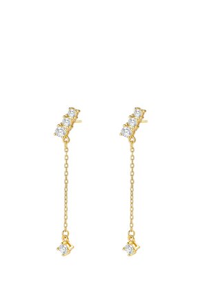 Hey Happiness, CRYSTAL BAR DANGLE - Ohrringe - gold-coloured