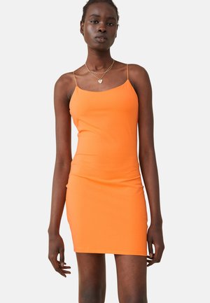 BAMBOO BLEND STRAPPY MINI - Freizeitkleid - spring orange