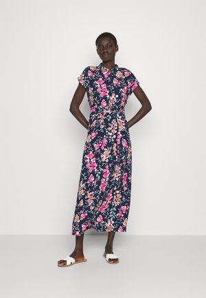 Vero Moda Tall VMHALLIE LONG TIE DRESS - Φόρεμα πουκάμισο - navy blazer/small rose