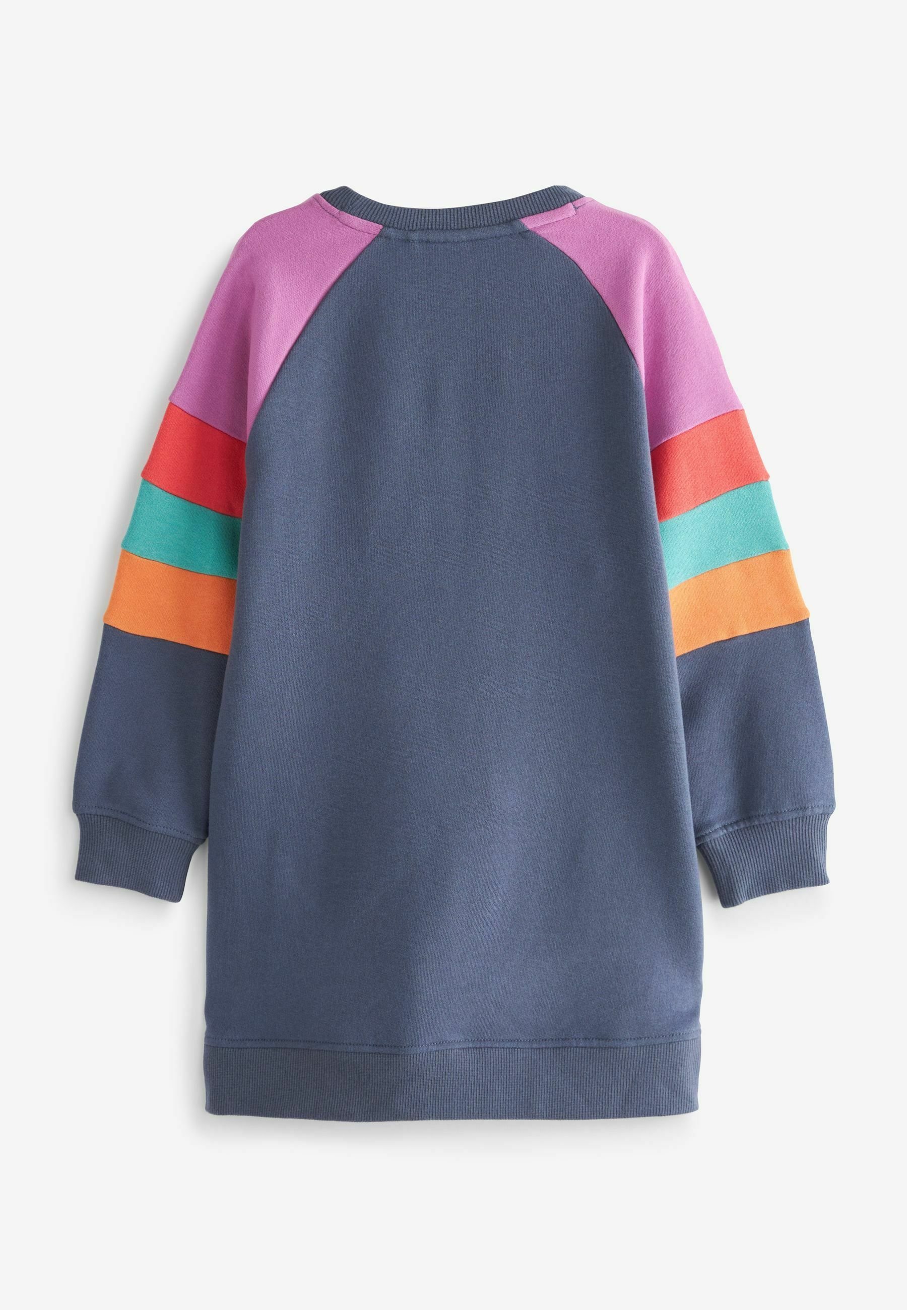 Next Jumper dress - blue rainbow sleeve 