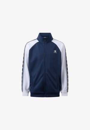 Champion, INSPIRED FULL ZIP WITH TAPE DETAILING - Φούτερ με φερμουάρ - nava/white