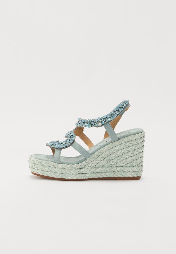 Platform sandals - azul jaspeado