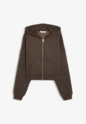 Bershka, WITH RHINESTONES - HOODIE - Sweatjacke - dark brown