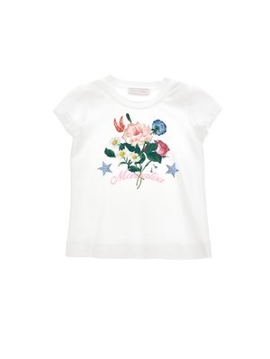 Monnalisa Baby Girls Bouquet T-Shirt in White main image 0