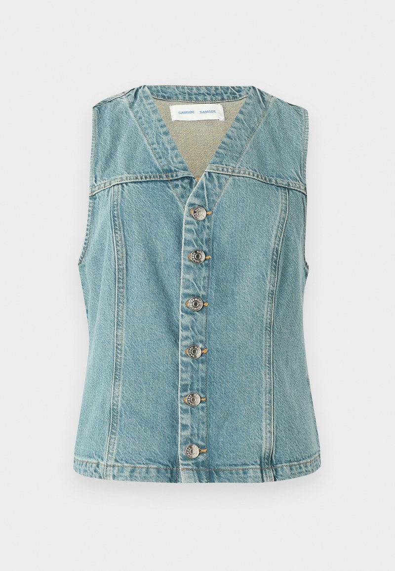 Samsøe Samsøe SABETH VEST - Waistcoat - caribbean blue/blue denim ...