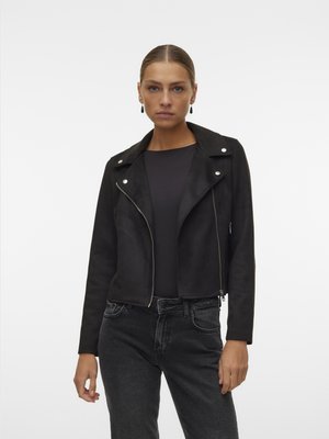 Vero Moda VMJOSE SHORT JACKET - Dirbtinės odos striukė - black