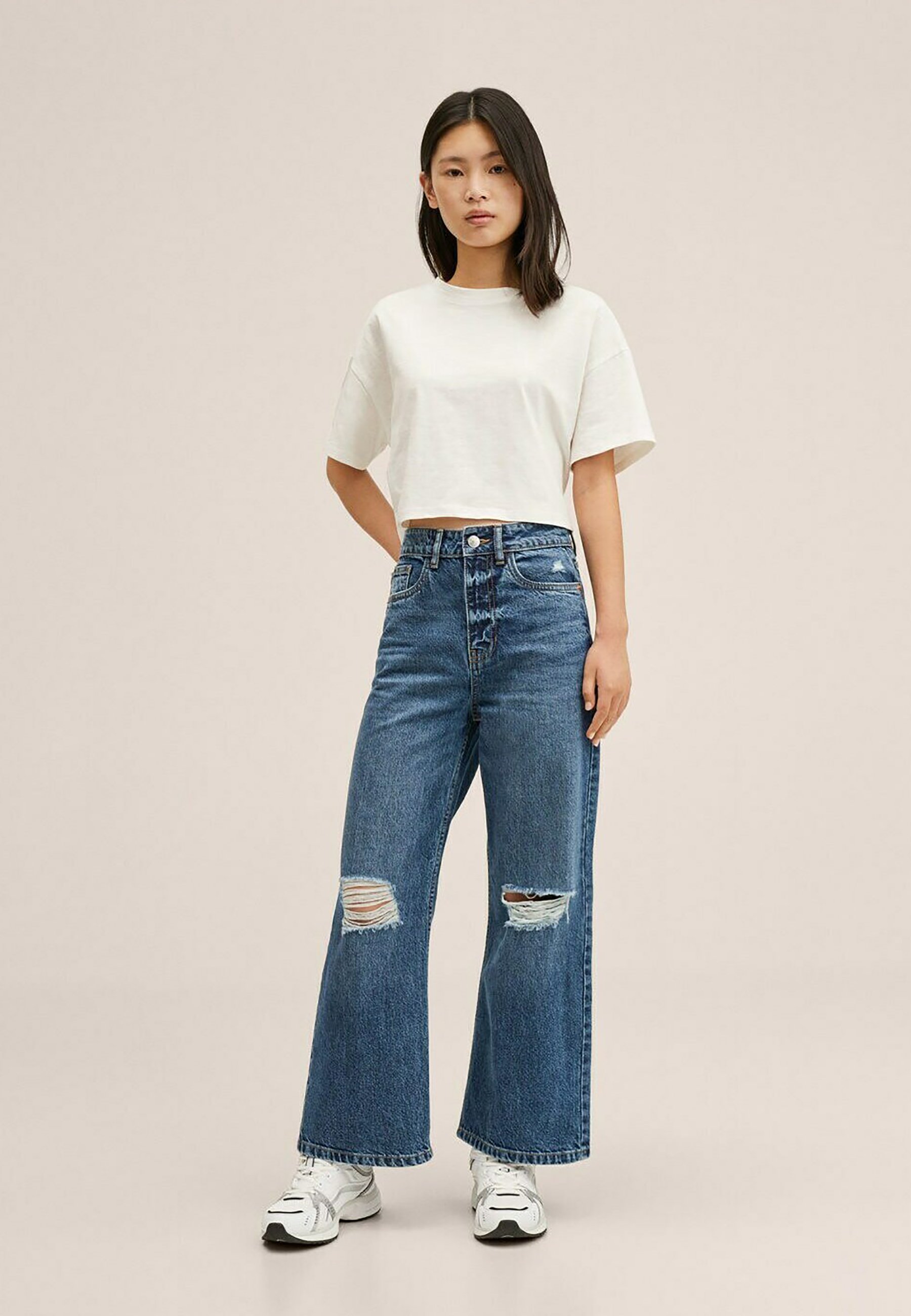Mango Kids WIDECROP - Relaxed fit jeans 