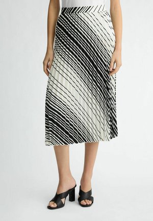 STRIPED - sukňa v tvare A - black white