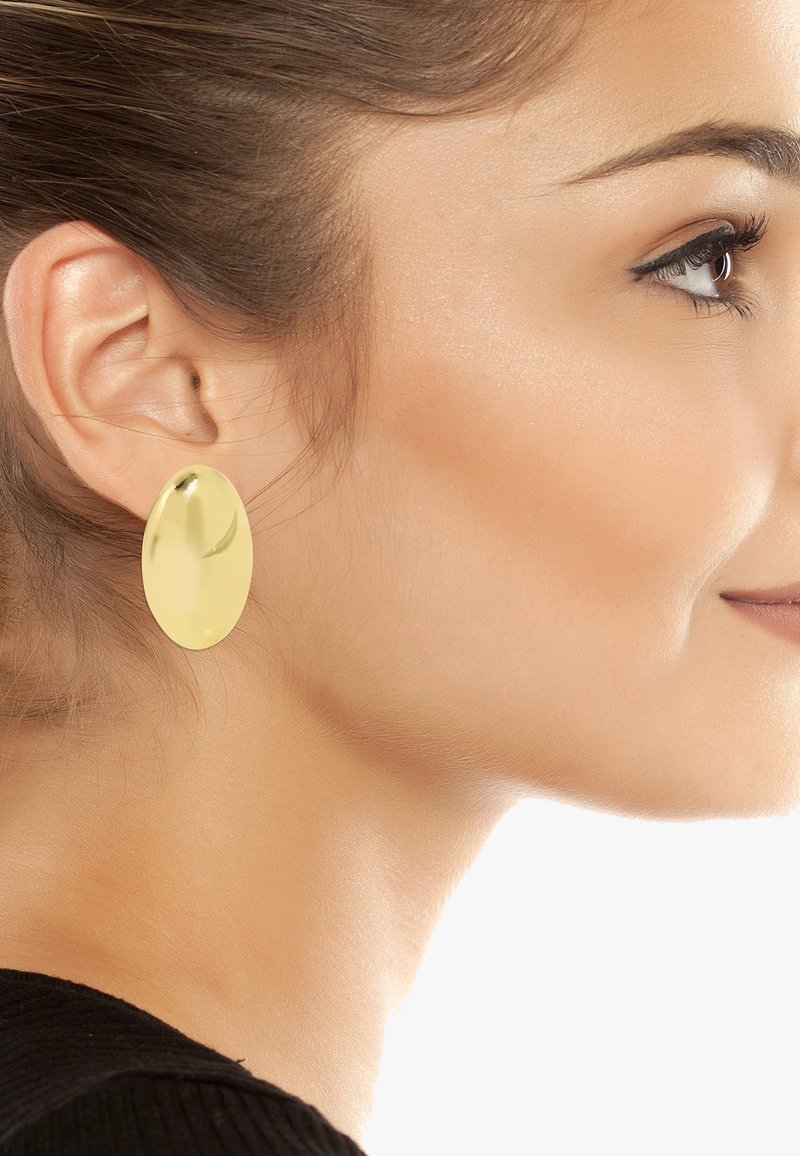 Steve Madden PUFFY OVAL STATEMENT BUTTON - Oorbellen - gold-coloured
