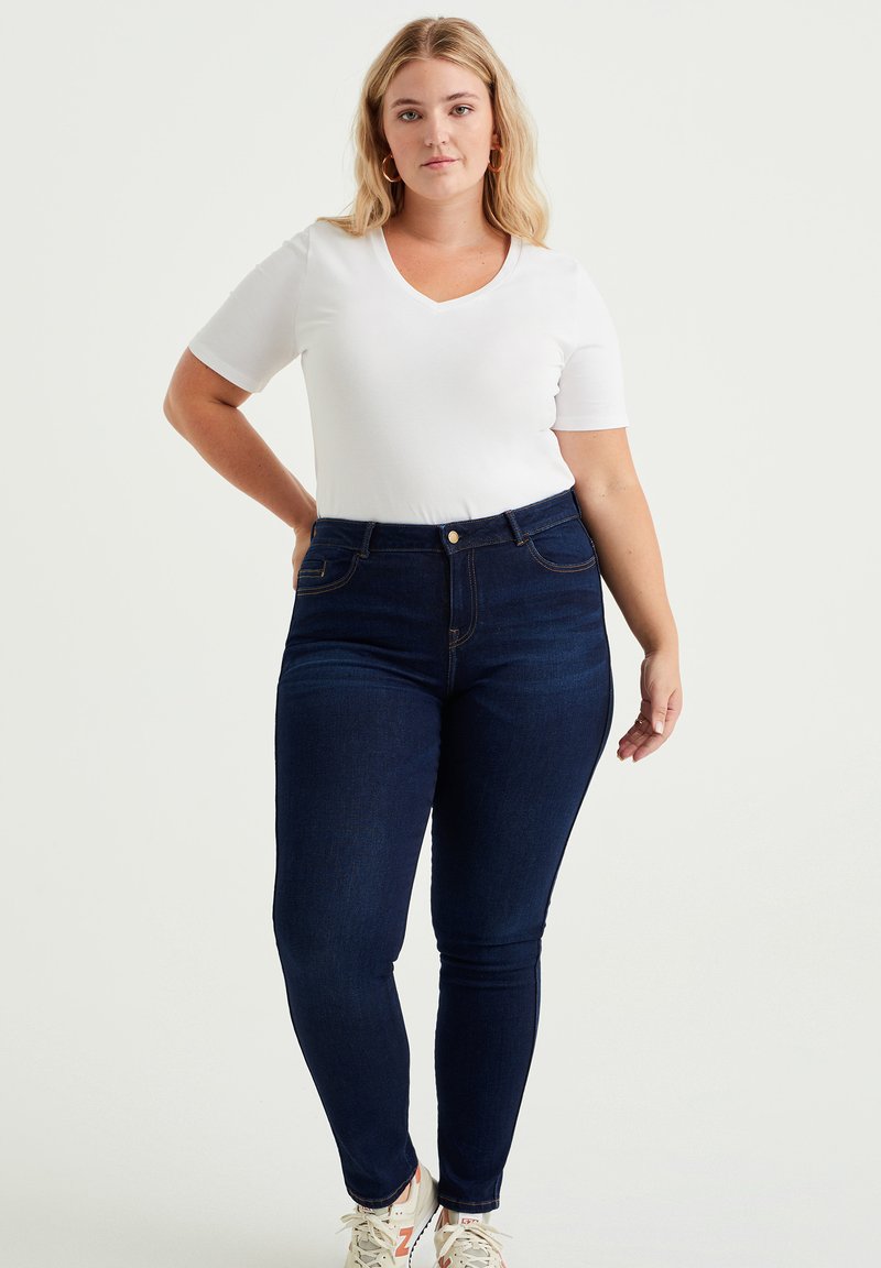 WE Fashion Jeans Skinny Fit donkerblauw