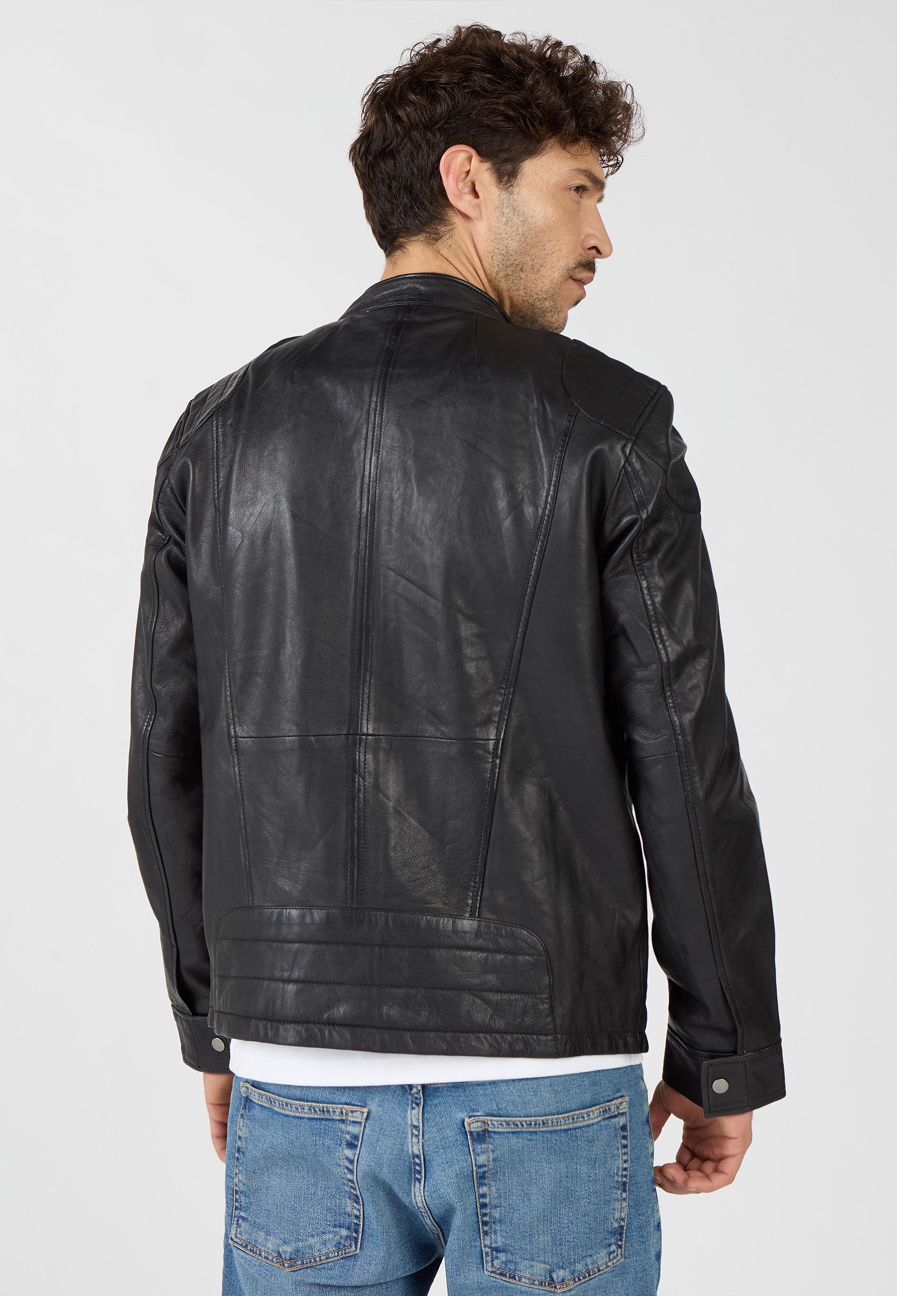 JCC Leather jacket - black - Zalando