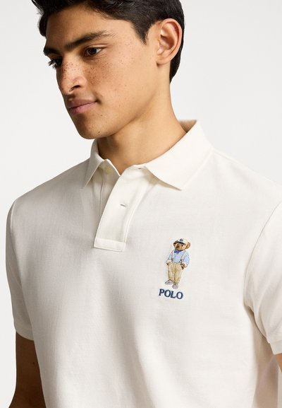 Polo Ralph Lauren CUSTOM SLIM POLO BEAR MESH POLO SHIRT - Polo krekls - white