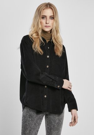 LADIES CORDUROY OVERSIZED SHIRT - Button-down blouse - black