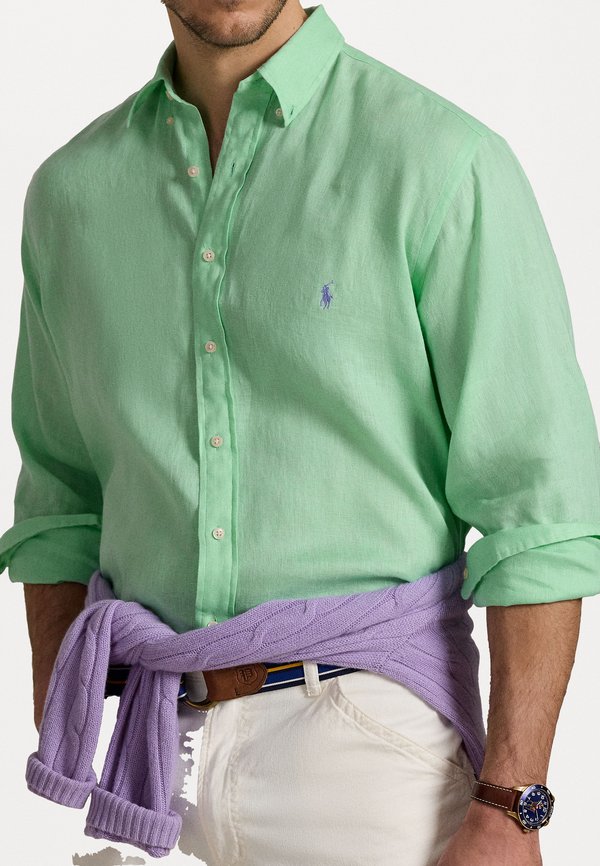 LINEN SHIRT - Shirt - aqua verde4