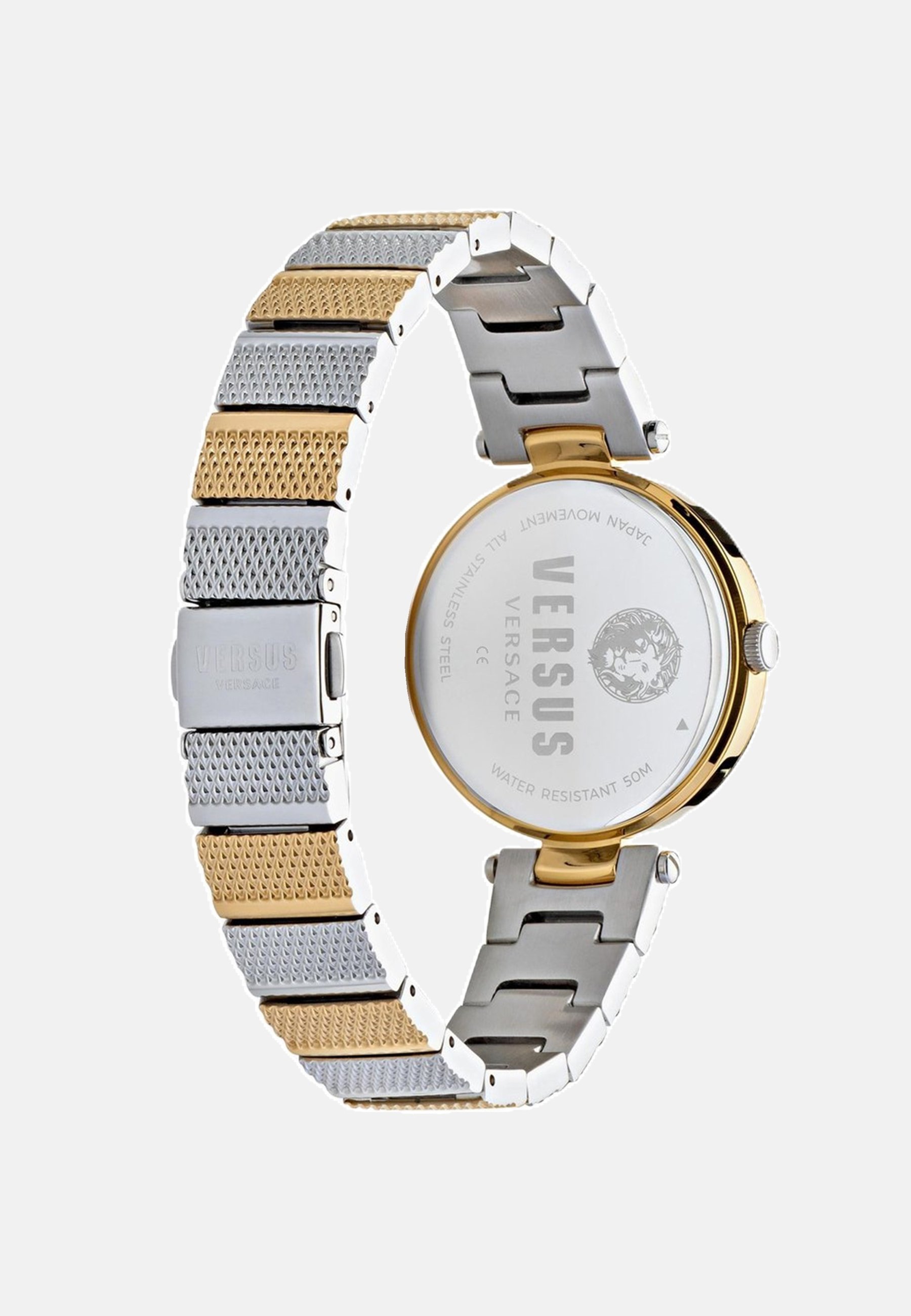 VERSUS VERSACA ゴールド Versus Versace Lion Head Goldtone Stainless Steel Analog Bracelet