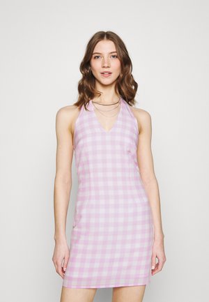 MAYA HALTER TIE-BACK MINI DRESS WITH OPEN BACK AND LOW V-NECK - Day dress - lilac