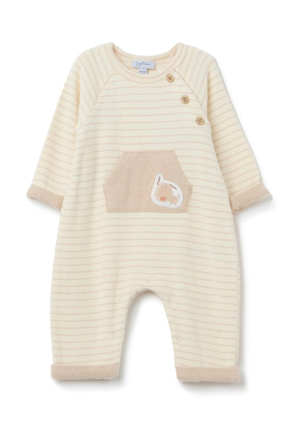 WITH STRIPED PATTERN WITH PUPPY - Jumpsuit - beige