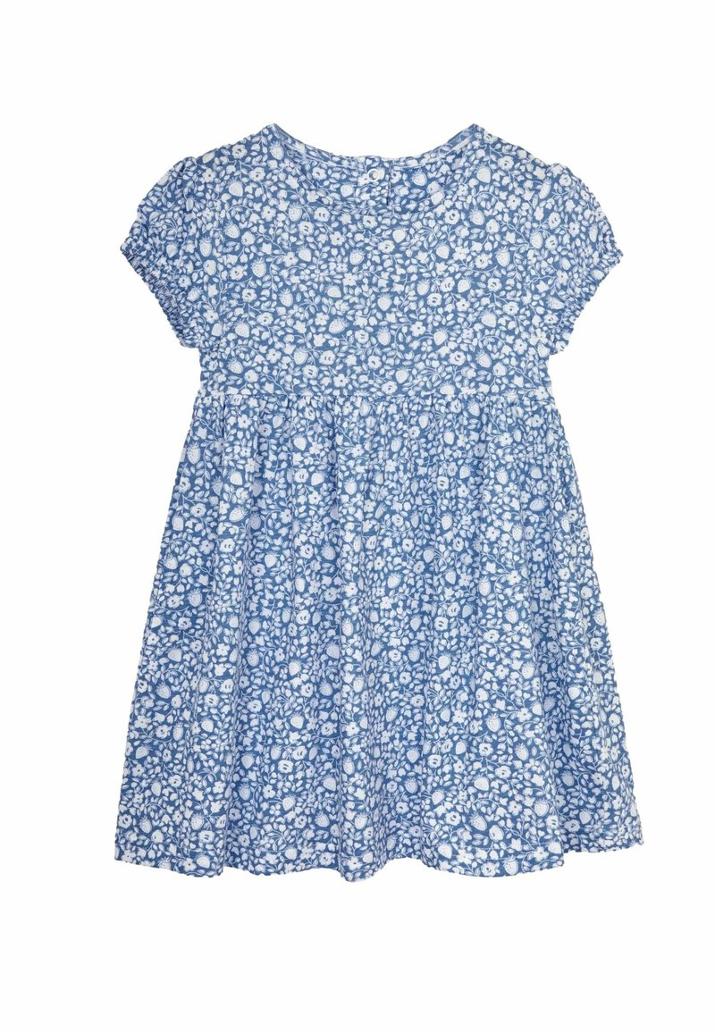 JoJo Maman Bébé STRAWBERRY DITSY FLORAL PUFF SLEEVE REGULAR FIT - Rochie din jerseu - blue strawberry ditsy