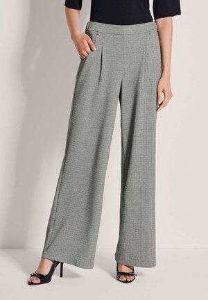 BUNDFALTEN - Stoffhose - black   off white