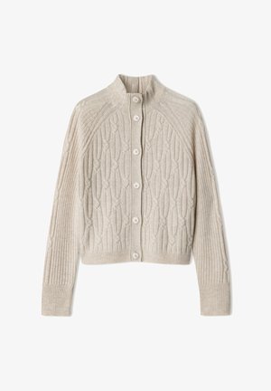 Falconeri, CABLE-KNIT ULTRASOFT - Strickjacke - natural