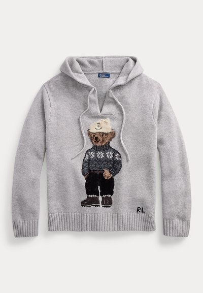 Polo Ralph Lauren POLO BEAR WOOL-BLEND KNIT HOODIE - Vesta - new grey heather