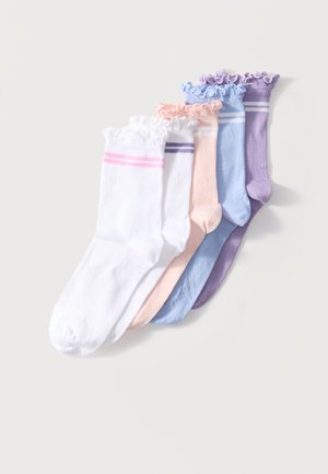 FRILL 5 PACK - Șosete - light pink/light blue/white