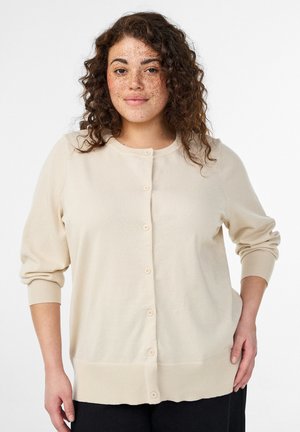 FLASH - FEIN-MIT RUNDHALSAUSSCHNITT - Kardigán - pearled ivory