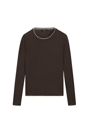 LONG SLEEVE WITH DOUBLE LAYER TRIM - Maglione - dark brown