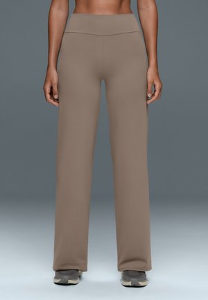 OYSHO, HIGH-RISE COMFORTLUX STRAIGHT-LEG TROUSERS - Tracksuit bottoms - dark brown