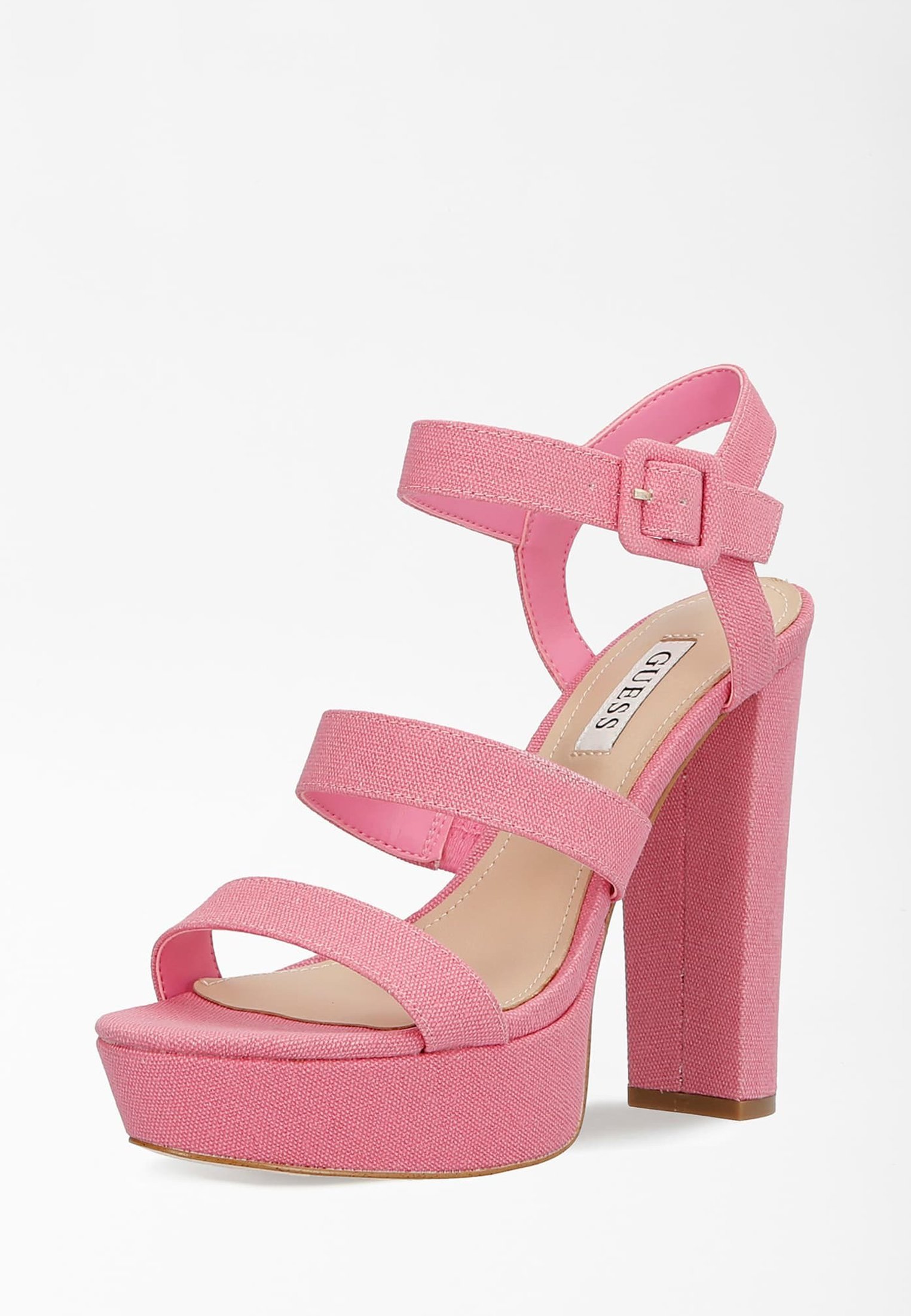 Scarpe Guess sandalo basso modello Rashida pelle colore pink donna DS20GU41