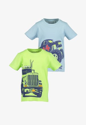 VEHICLES - 2ER PACK - Triko s potiskem - hl blau/hl grün