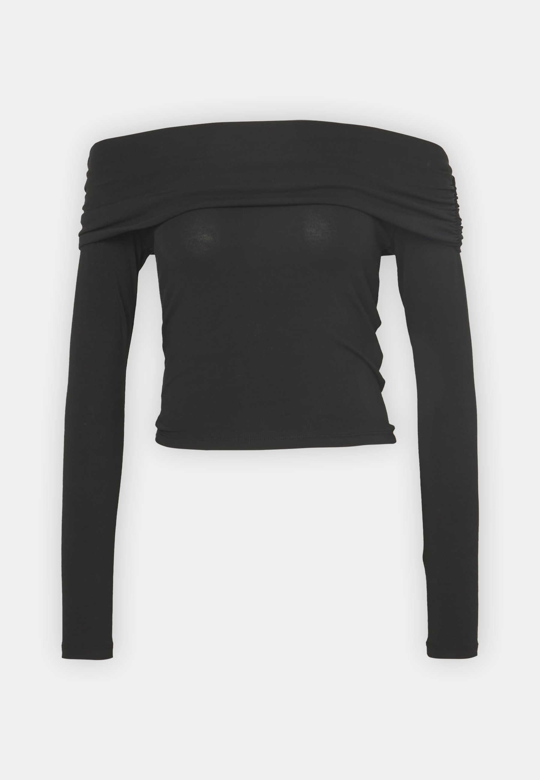 black off the shoulder long sleeve shirt