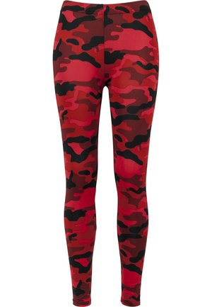 LADIES CAMO LEGGINGS - Legíny - red camo