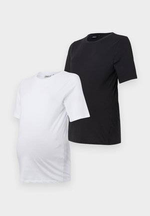 OLMONLY LIFE 2 PACK - T-shirts - black/white
