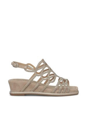 Sandali con zeppa - marrón jaspeado